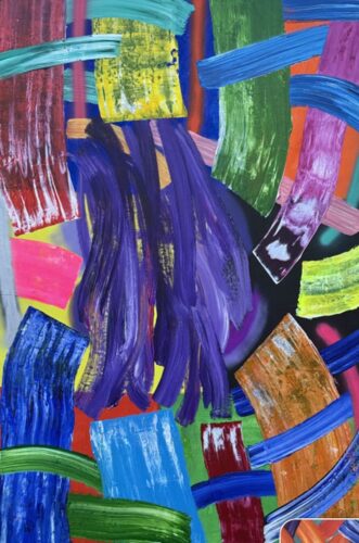 "El vientre de la madre Divina / The Divine Mother’s Belly" 55 x 80 inches. 2025