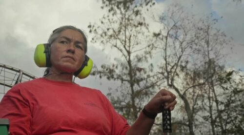 Miccosukee educator Betty Osceola on her airboat in the documentary "River of Grass." (Photo courtesy of Sasha Wortzel and Walking Productions)