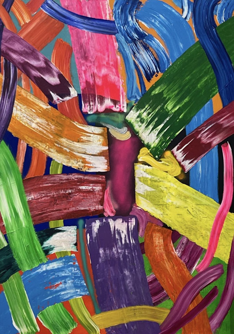 "Vortex" 76 x 58 inches. Mixed media on canvas. 2024