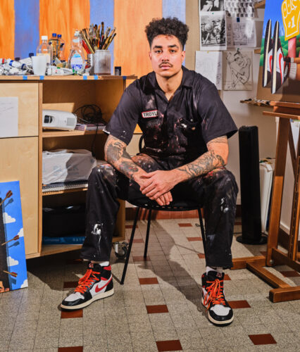 Jake Troyli, a professional artist who once played Division I basketball in college said his experience as an athlete led him to think more critically about performance and spectatorship. (Photo courtesy of the artist)