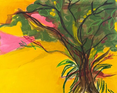 Heloisa Maia, Sertão Landscapes Series, 2023. Acrylic, dry pigment, pastel and oil stick on paper. 15.7 x 19.7 in. Photo: Zachary Balber